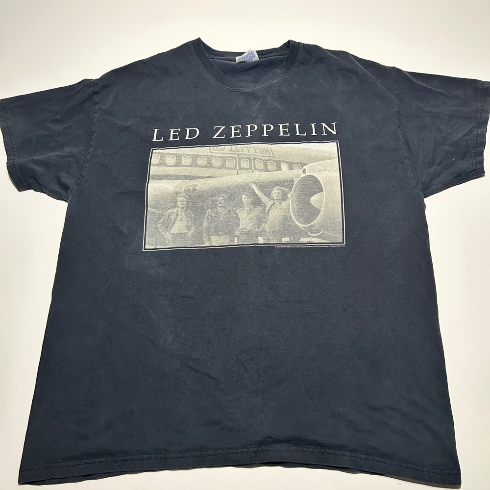 Vintage Led Zeppelin The Starship Band T-Shirt Hanes Heavyweight Black XL